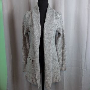Abercrombie & Fitch Shawl Collar Long Cardigan Chunky Knit Gray Sweater XS